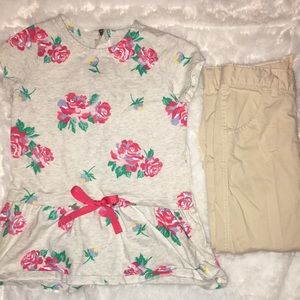 Flower top size 7 & Tan capris size 7!